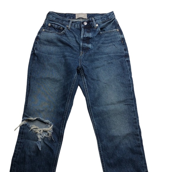 Everlane The Cheeky Jean High Rise Distressed 100% Cotton Crop Jean - Picture 14 of 16